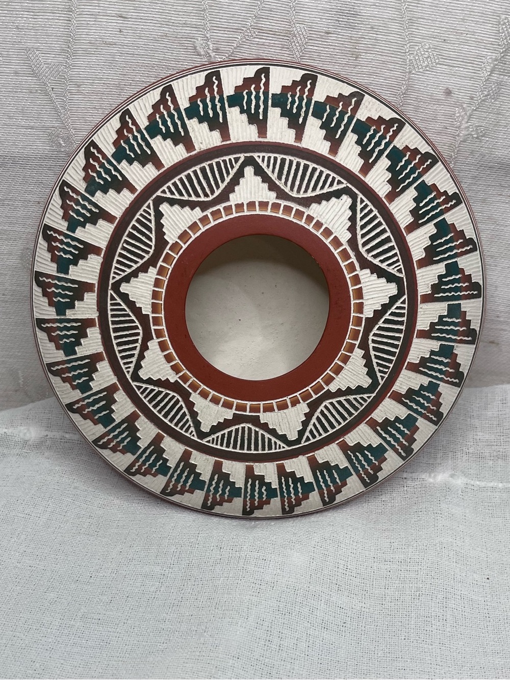 HAND etched/painted seed pot pottery Navajo artist Susie Charlie 5.5”